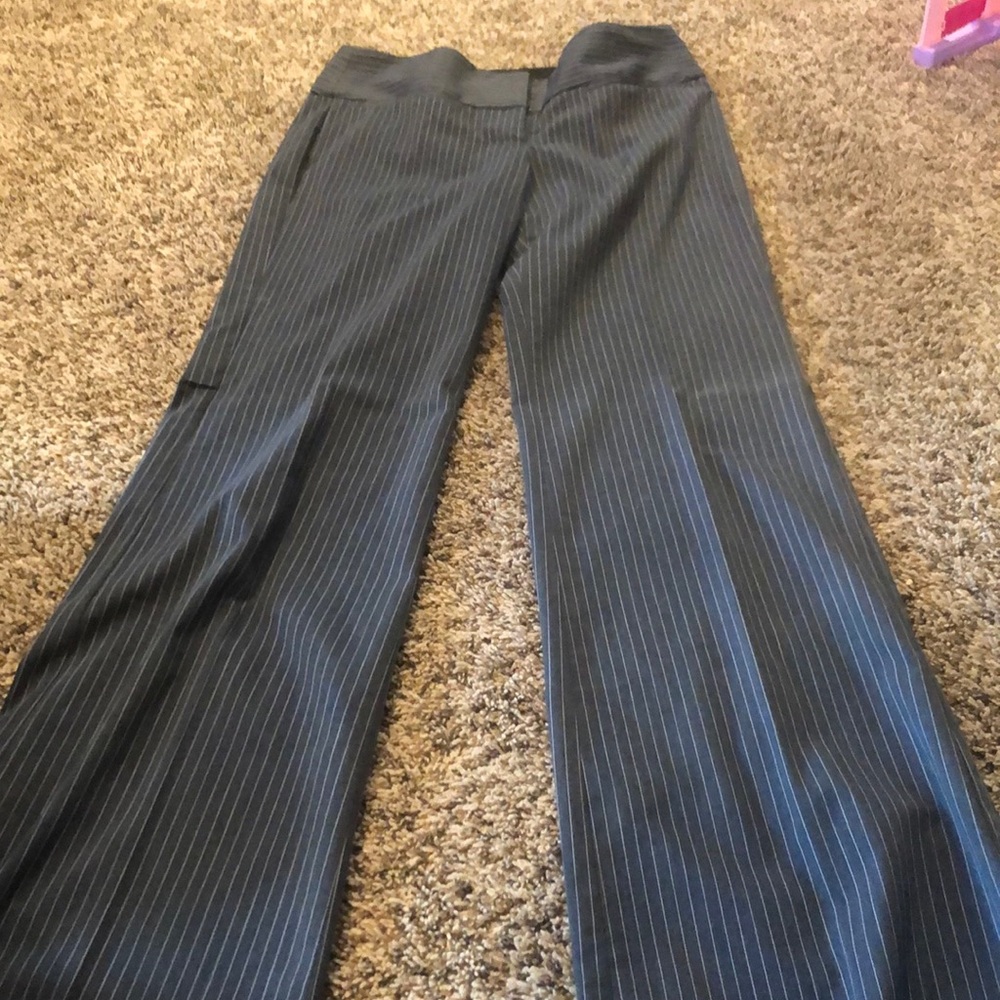 Blue grey flare pinstripe slacks